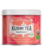 Kusmi, AquaSummer bio gyümölcstea almával és barackkal, fémdobozos, 100 g