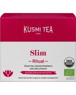 Kusmi, Organic Slim Ritual bio karcsúsító cseresznyés epres zöld-, mate teakeverék, 18 db muszlinfilter, 36 g