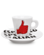 Trucillo, ESPRESSO SPEAKS ITALIAN, "I like it" kézjel eszpresszó csésze, 1 db