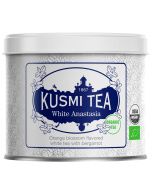 Kusmi White Anastasia Bio fehér tea bergamottal, narancsvirággal, szálas fémdobozos, 90 g