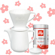 SALE - 35 %!!! - Melitta, Pour over set porcelán kávéfőző, szürke + ajándék kávé