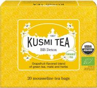 Kusmi, BB Detox bio wellness zöld tea, mate teakeverék grapefruit ízesítéssel, 20 db muszlinfilter, 40 g