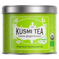 Kusmi, gyömbéres citromos bio zöld tea, szálas fémdobozos, 100 g
