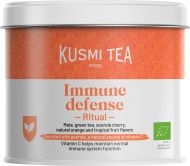 Kusmi, Organic Immune Defense Ritual, bio immunerősítő trópusi gyümölcsös zöld-, mate teakeverék, szálas fémdobozos, 100 g