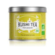 Kusmi, Organic Green Almond bio mandulás zöld tea, szálas fémdobozos, 100 g