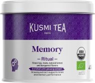 Kusmi, Organic Memory Ritual bio citromos, bergamotos, ginsenges zöld- mate teakeverék, szálas fémdobozos, 100 g - EspressoShop.hu