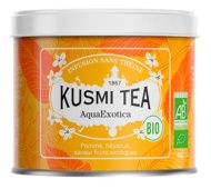 Kusmi, AquaExotica bio  gyümölcstea trópusi gyümölcsökkel, szálas fémdobozos, 100 g