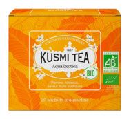 Kusmi, AquaExotica bio  gyümölcstea trópusi gyümölcsökkel, 20 db muszlinfilter, 40 g
