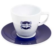 Kusmi, kék porcelán teáscsésze alátéttel, 2,2 dl
