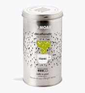 MOAK, koffeinmentes szemes kávé aromazáró fém design dobozban, 250 gr
